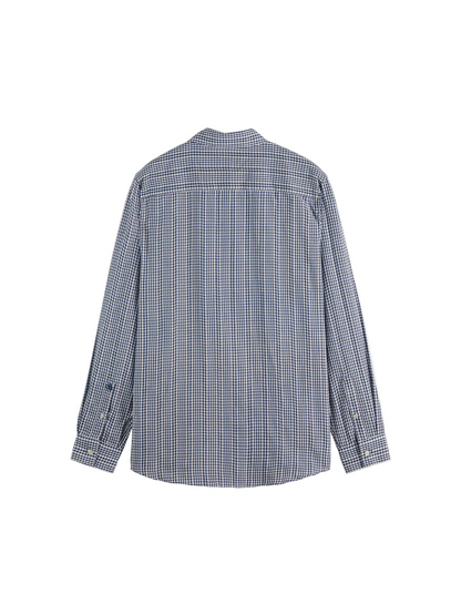 S&S MICROCHECK COTTON POPLIN SHIRT OCEANA