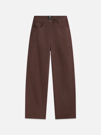 S&S LOTUS HIGH RISE BARREL LEG PANT BITTER CHOCOLATE 
