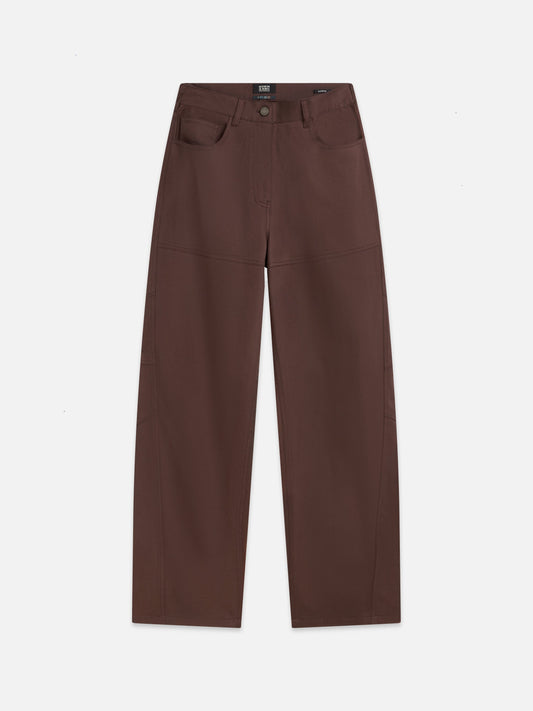 S&S LOTUS HIGH RISE BARREL LEG PANT BITTER CHOCOLATE 