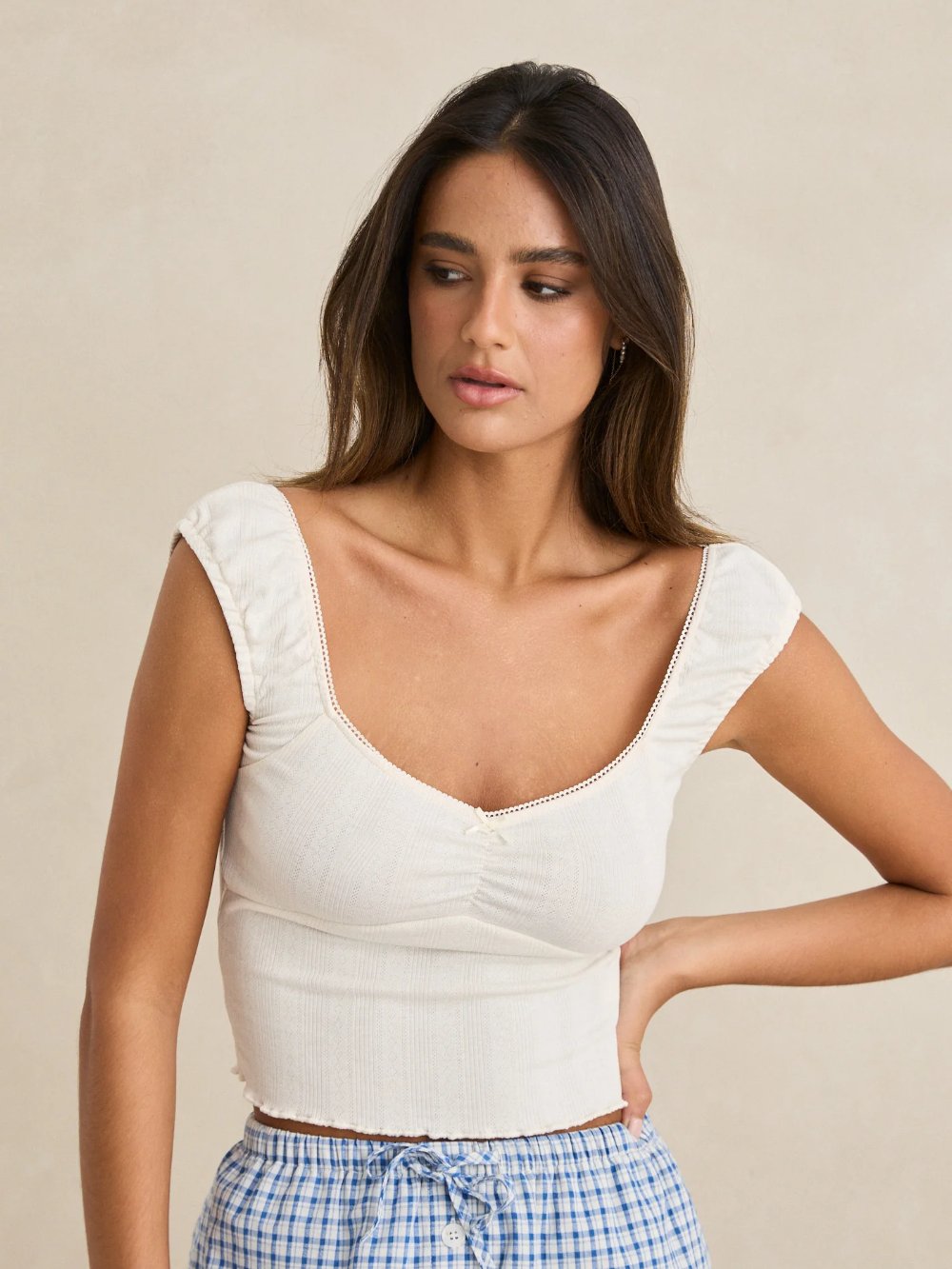 RHYTHM GRACIE SWEETHEART TOP WHITE 