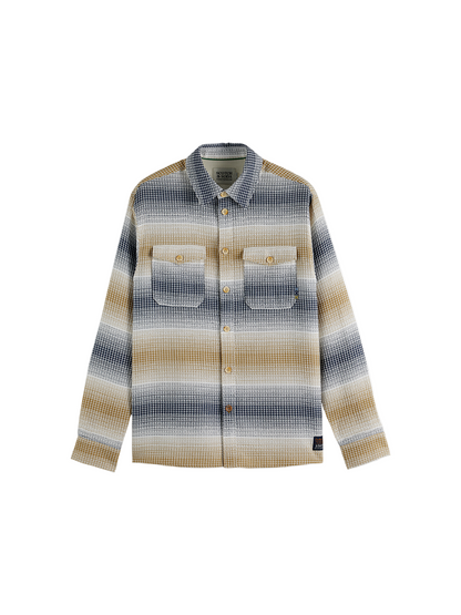 S&S WAFFLE STRUCTURE STRIPE SHIRT OCEANA/INFINITY STRIPE