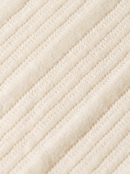 S&S STRUCTURED RIBBED RELAXED FIT POLO EGGNOG 