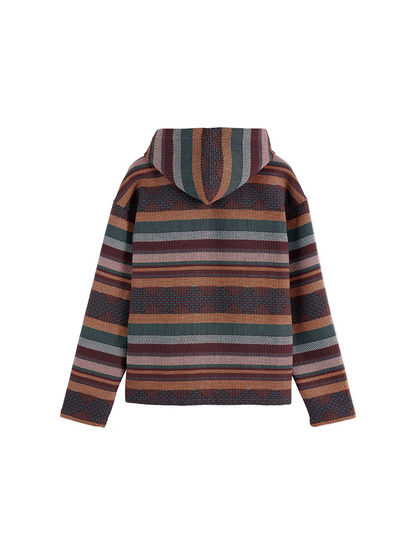 S&S JACQUARD RELAXED-FIT HOODIE PIXEL JACQUARD STRIPE 