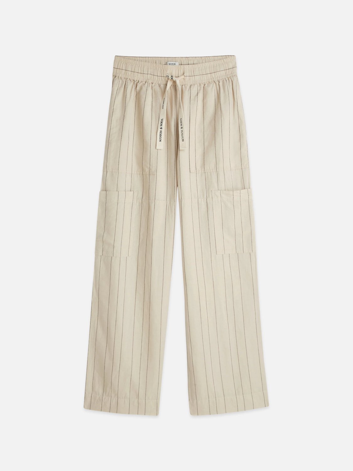 S&S NOA LINEN HI-RISE WIDE LEG PANT FOG 