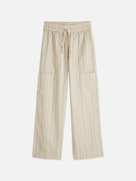 S&S NOA LINEN HI-RISE WIDE LEG PANT FOG 