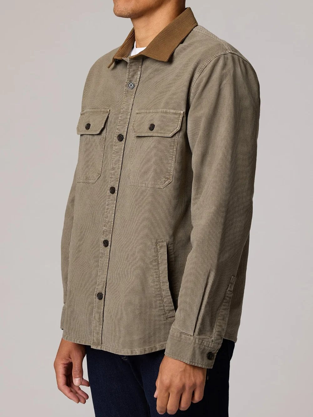 MAVI CORDUROY OVERSHIRT STONE GRAY 