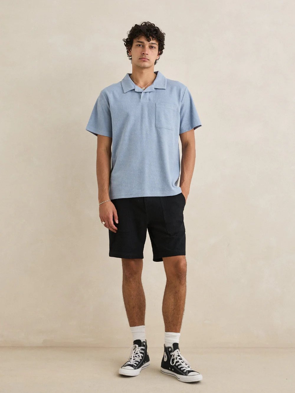 RHYTHM VINTAGE TERRY POLO BLUE