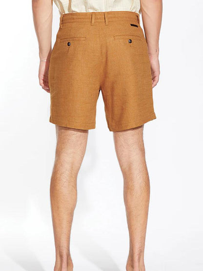 CIVIL SOCIETY VITO LINEN BLEND SHORT SUDAN BROWN 