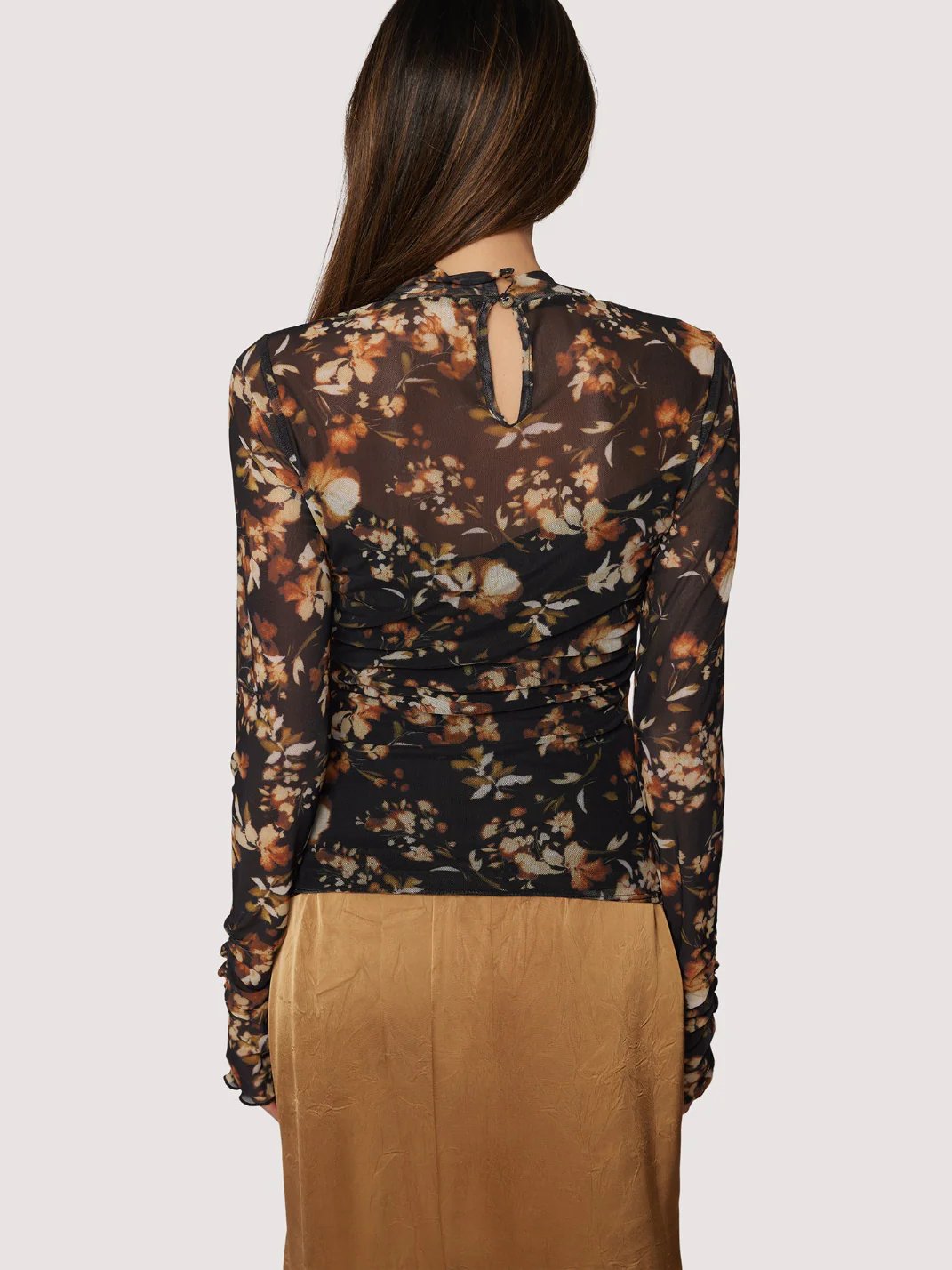 L+W MOONLIT MEADOW TOP BLACK RUST FLORAL 
