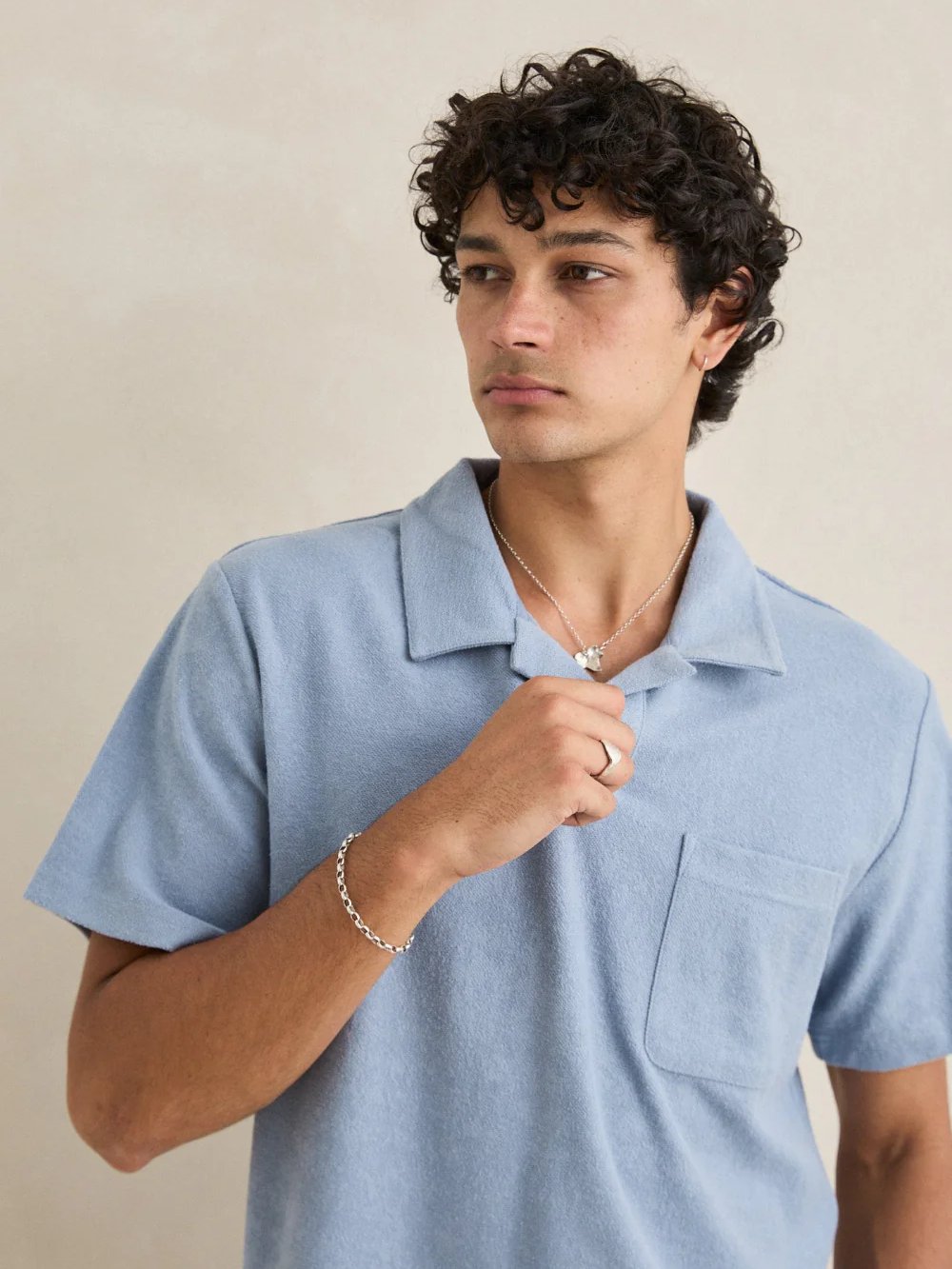RHYTHM VINTAGE TERRY POLO BLUE