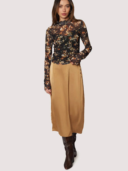 L+W MOONLIT MEADOW TOP BLACK RUST FLORAL 
