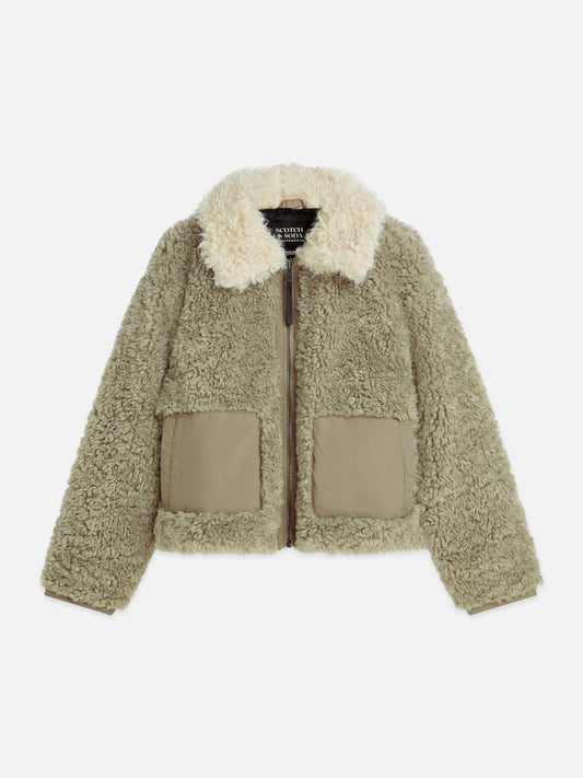 S&S FAUX FUR SHORT JACKET ALUMINUM 