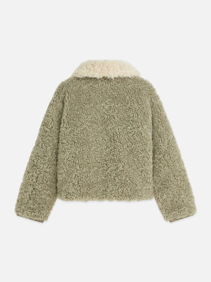S&S FAUX FUR SHORT JACKET ALUMINUM 
