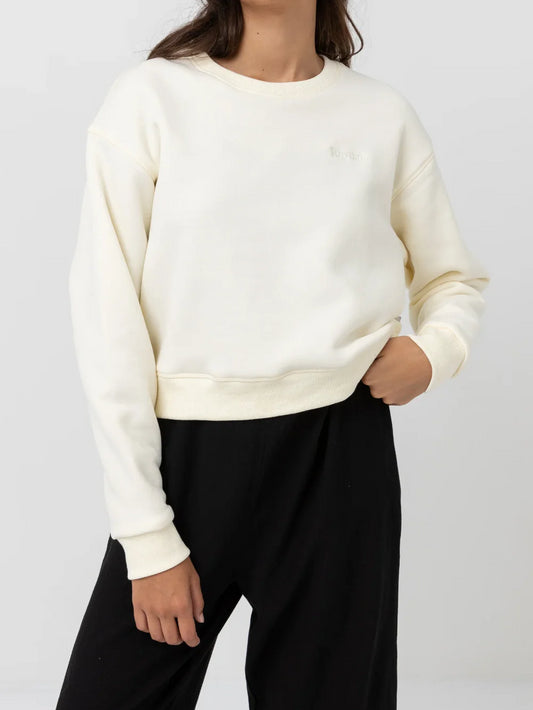 RHYTHM CLASSIC CREW NECK FLEECE ANTIQUE WHITE