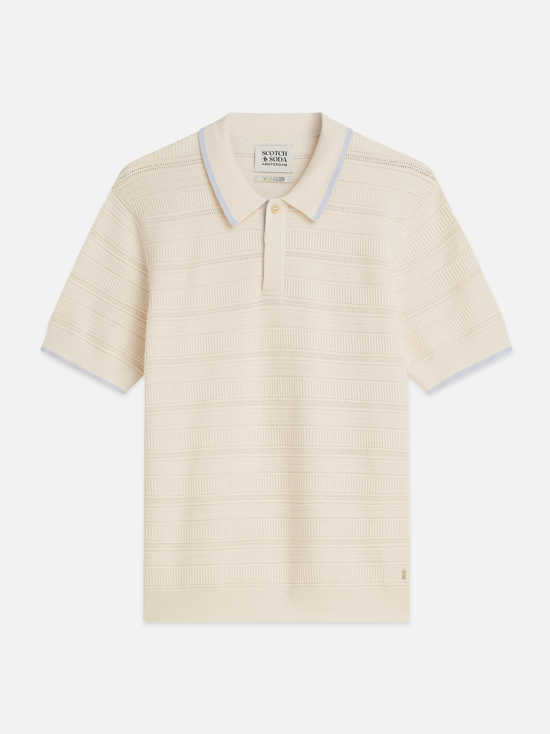 S&S STRUCTURED KNIT REGULAR FIT POLO EGGNOG