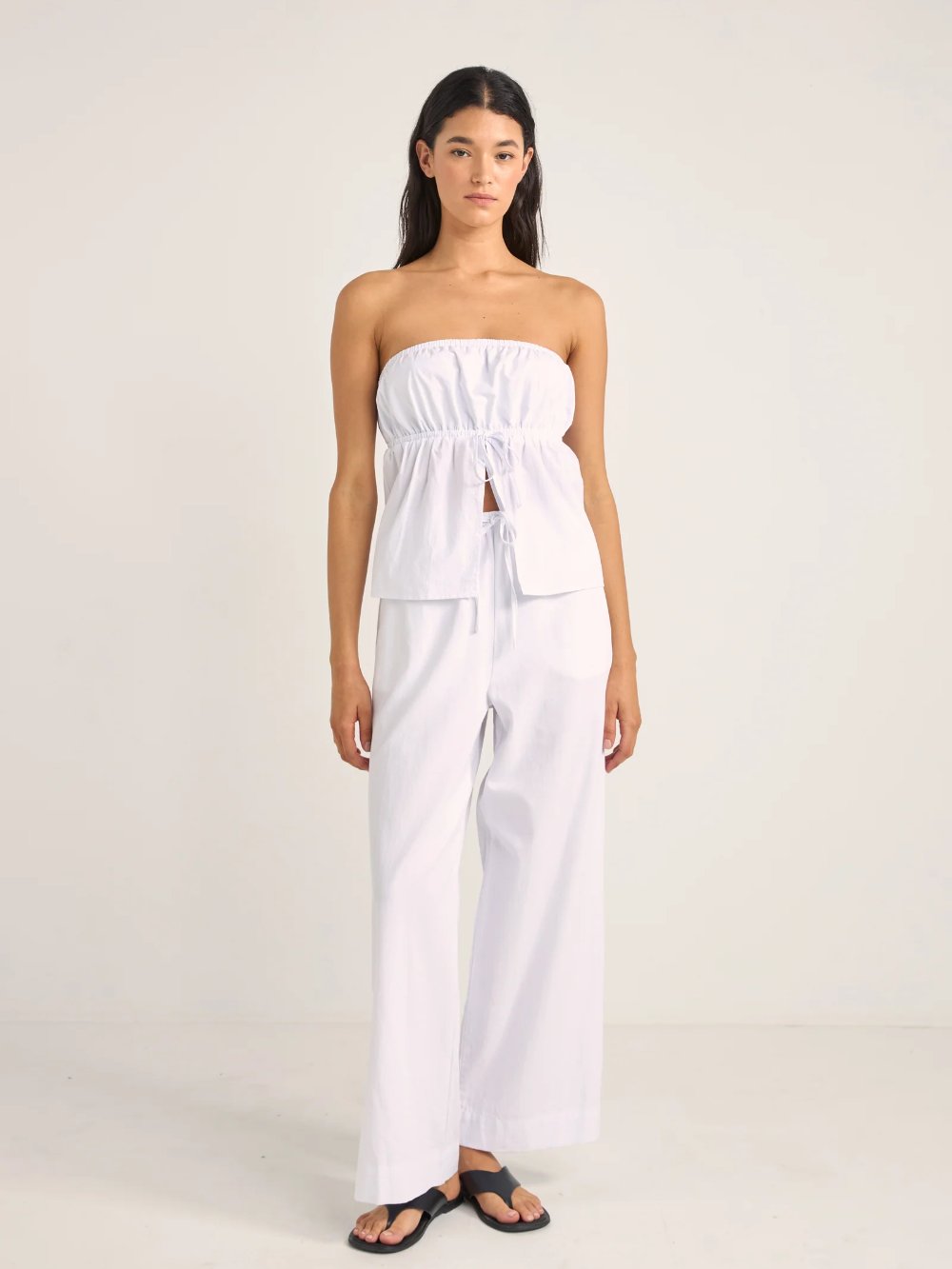 RHYTHM POSIE GATHERED TOP WHITE