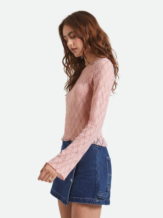 BRIXTON DOLLY SLIM L/S KNIT TOP MELLOW ROSE