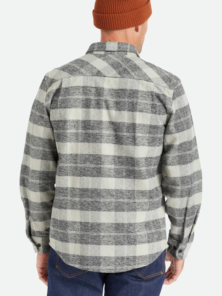 BRIXTON BOWERY HEAVY WEIGHT FLANNEL BLACK/CHCARCOAL 