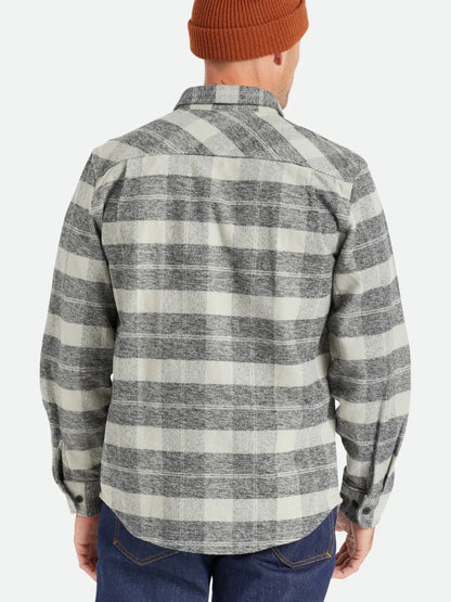 BRIXTON BOWERY HEAVY WEIGHT FLANNEL BLACK/CHCARCOAL 