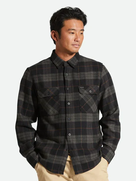 BRIXTON BOWERY L/S FLANNEL BLACK/CHARCOAL