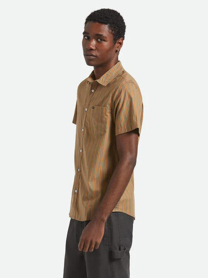 BRIXTON CHARTER STRIPE S/S RUSTIC CARAMEL/NIGHT SAGE