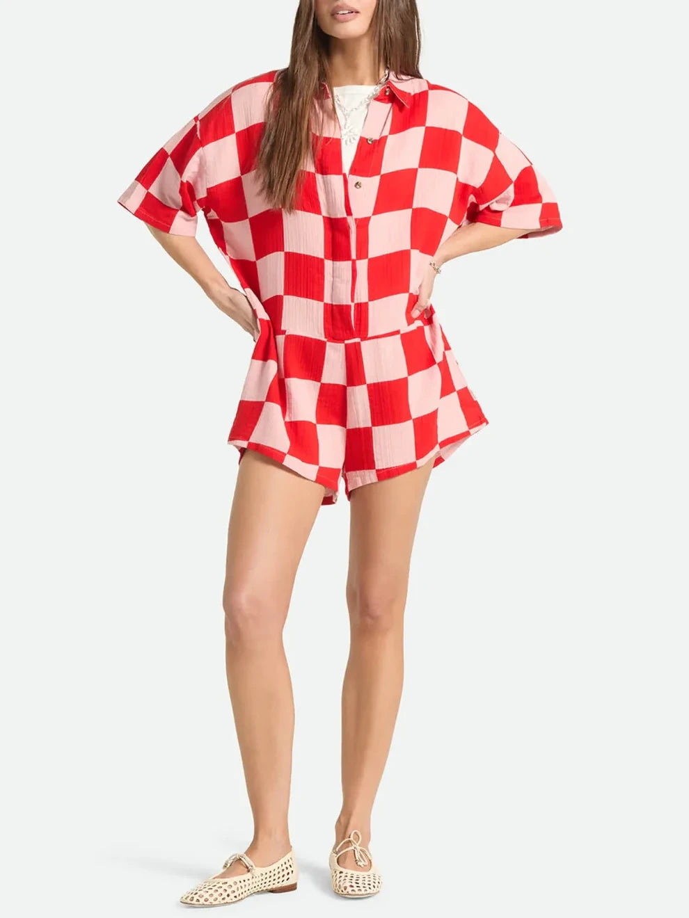 BRIXTON GETAWAY ROMPER PINK/ADRENALINE RUSH 