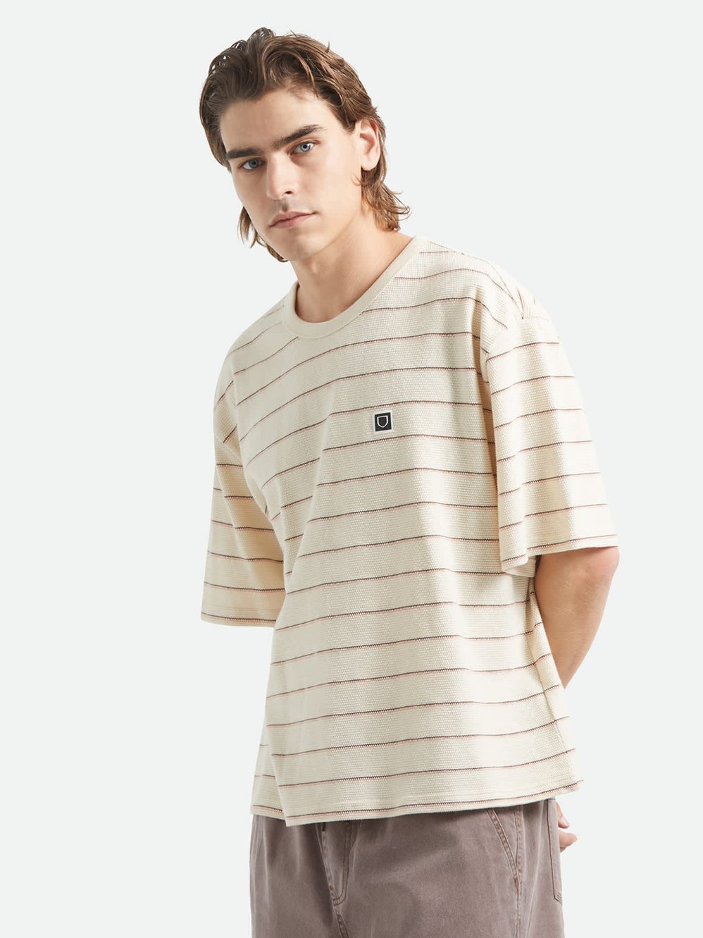 BRIXTON SHIELD PIQUE BOXY T-SHIRT 