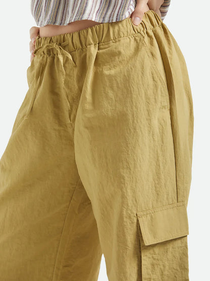 BRIXTON THE JETT LIGHTWEIGHT CARGO WIDE LEG PANT OLIVE STONE 