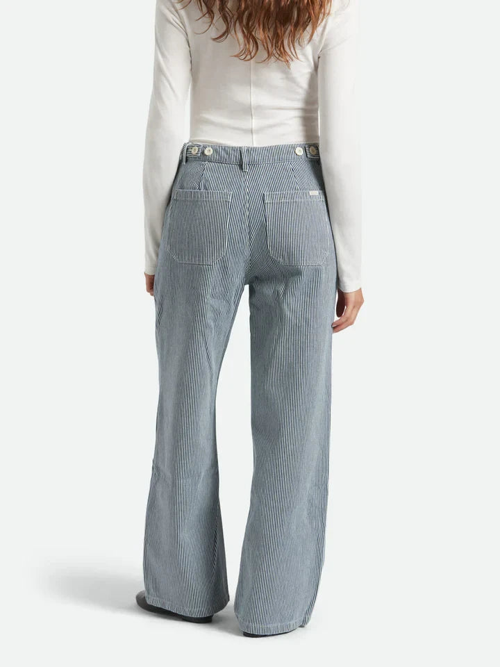 BRIXTON JANE UTILITY WIDE LEG PANT OFF WHITE/INDIGO 