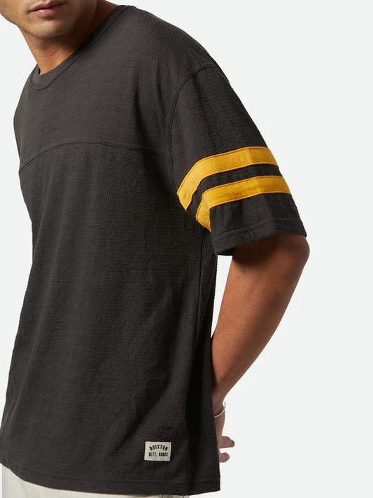 BRIXTON VINTAGE FOOTBALL MESH JERSEY WASHED BLACK