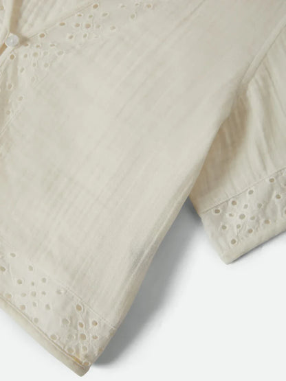 BRIXTON SEASIDE EYELET TOP OFF WHITE