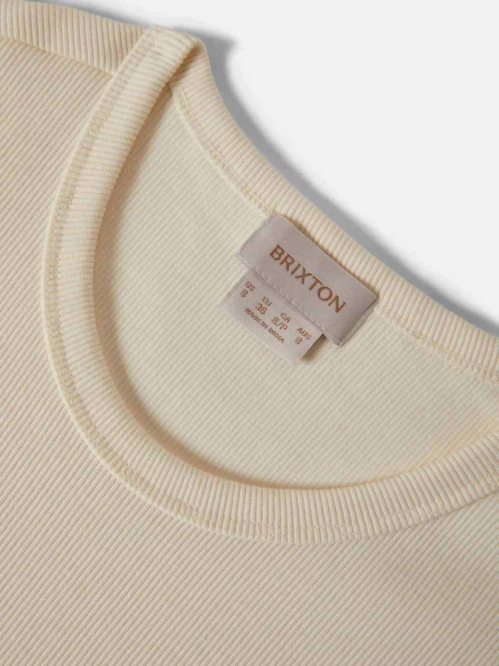 BRIXTON RIBBED CINCH MINI DRESS OFF WHITE 