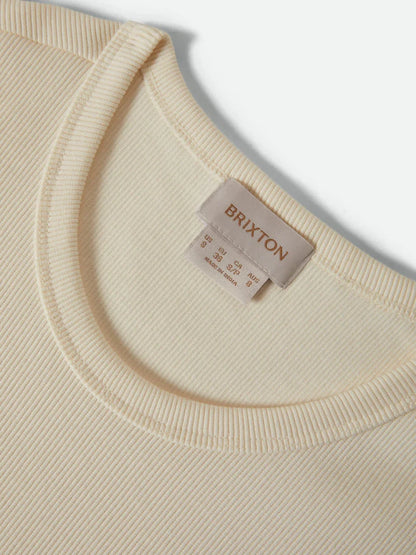 BRIXTON RIBBED CINCH MINI DRESS OFF WHITE 