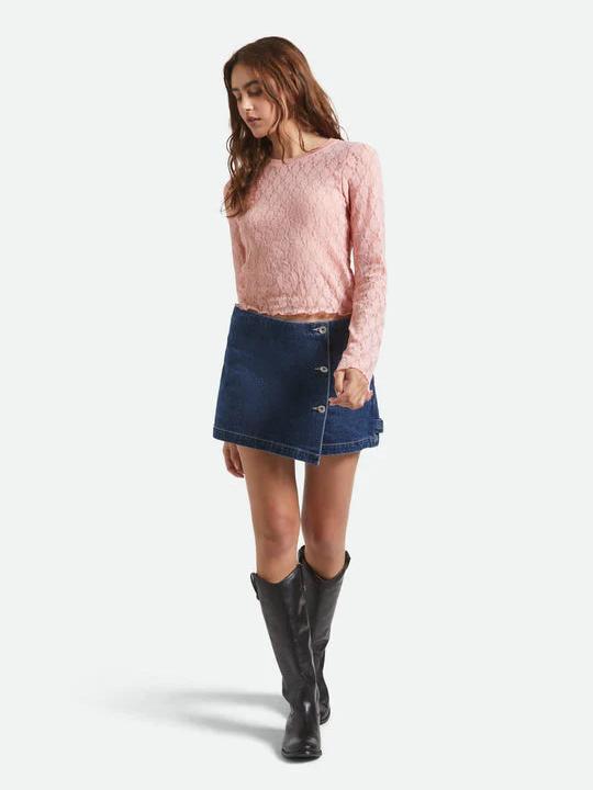 BRIXTON DOLLY SLIM L/S KNIT TOP MELLOW ROSE