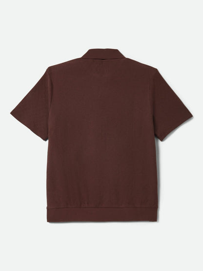 BRIXTON THEO JACQUARD POLO CHOCOLATE
