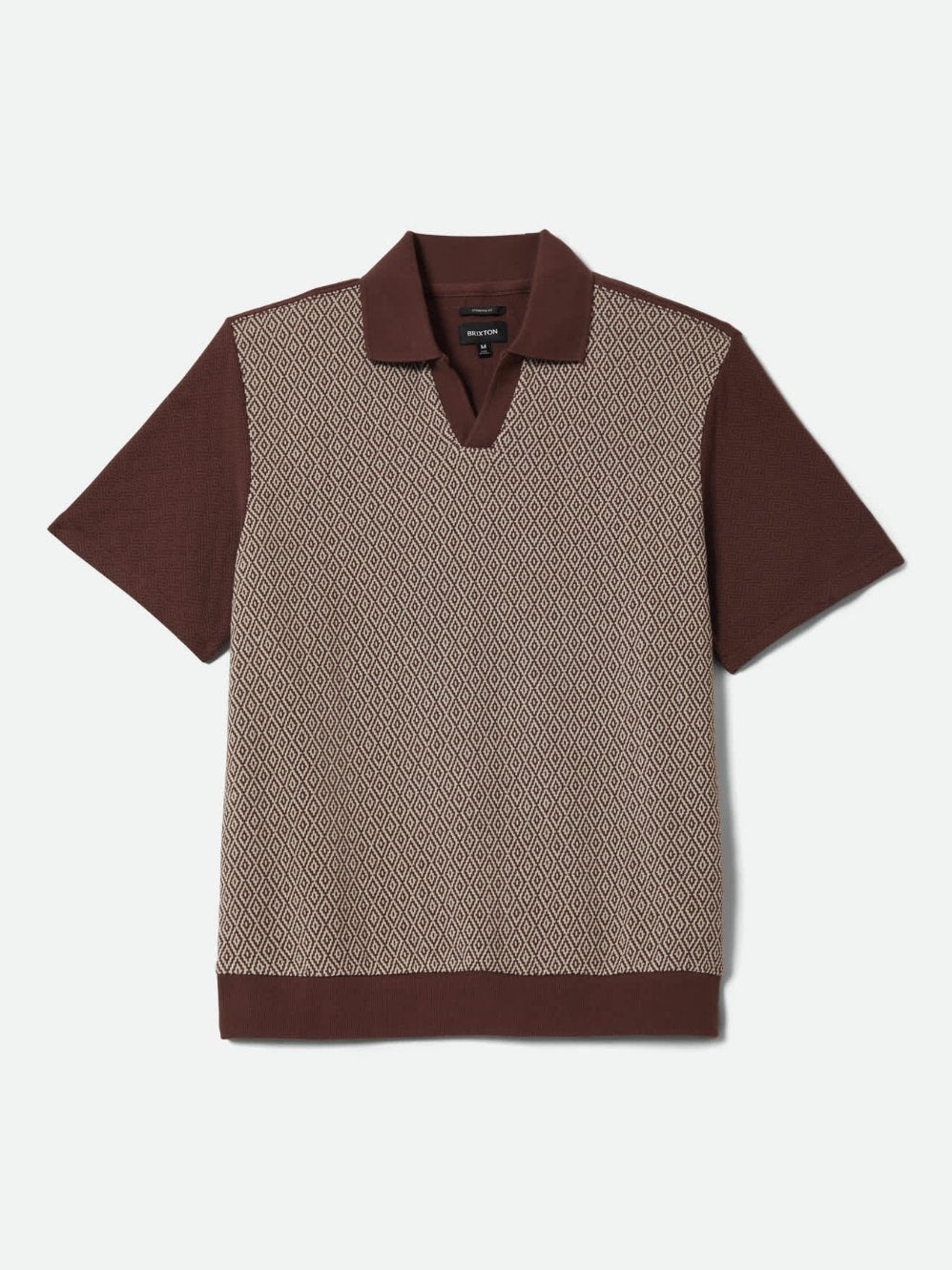 BRIXTON THEO JACQUARD POLO CHOCOLATE 