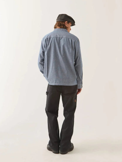 BRIXTON TRADEMARK SHIRT BLUE CHAMBRAY 