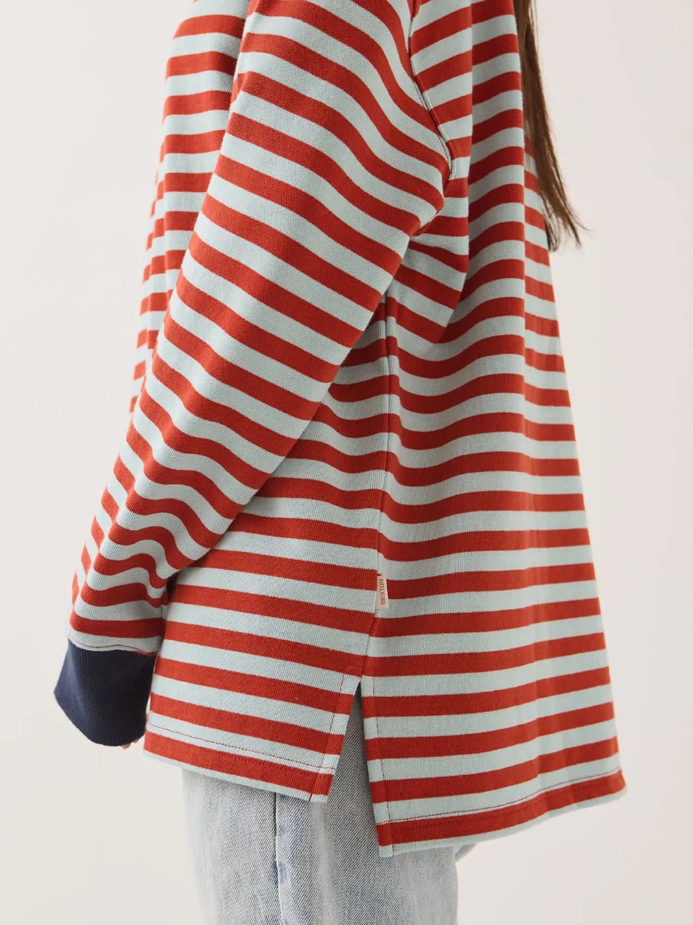 BRIXTON RETRO LONG SLEEVE CREW SEAGRASS/RUST 