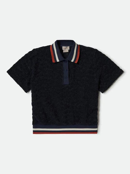 BRIXTON RETRO MESH S/S POLO NAVY