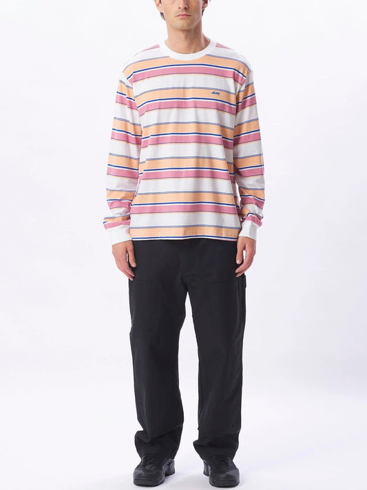 OBEY DIRECT LONG SLEEVE TEE WHITE MULTI
