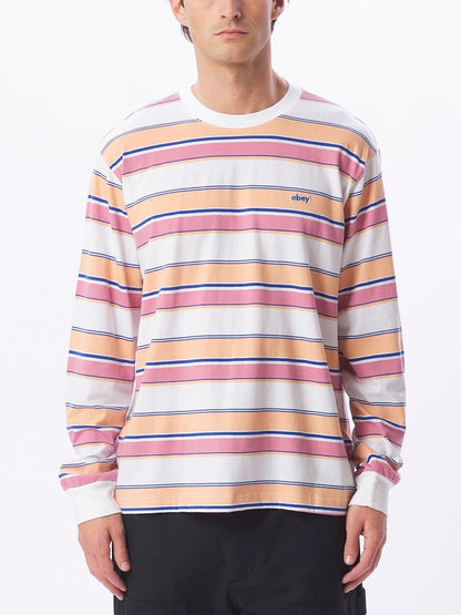 OBEY DIRECT LONG SLEEVE TEE WHITE MULTI