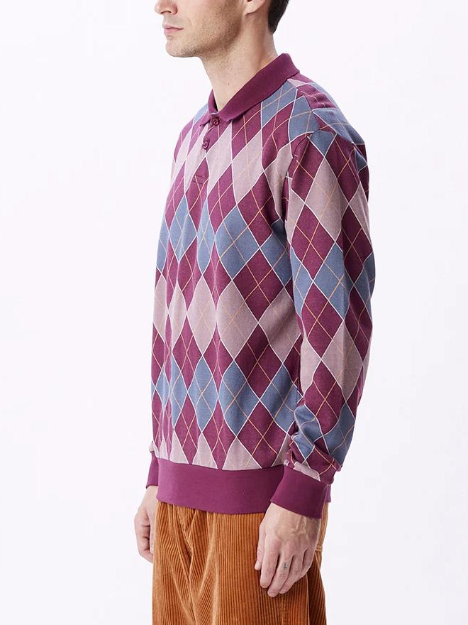 ARGYLE JACQUARD POLO LONG SLEEVE