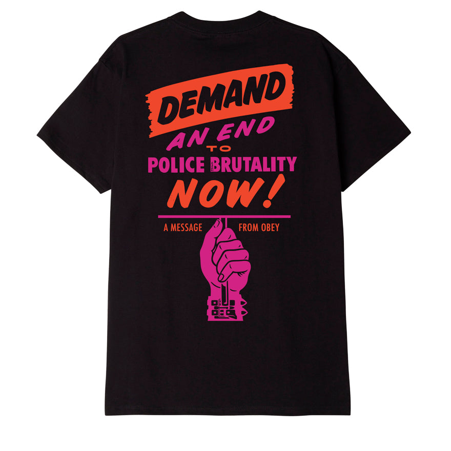 OBEY OBEY END POLICE BRUTALITY T-SHIRT BLACK