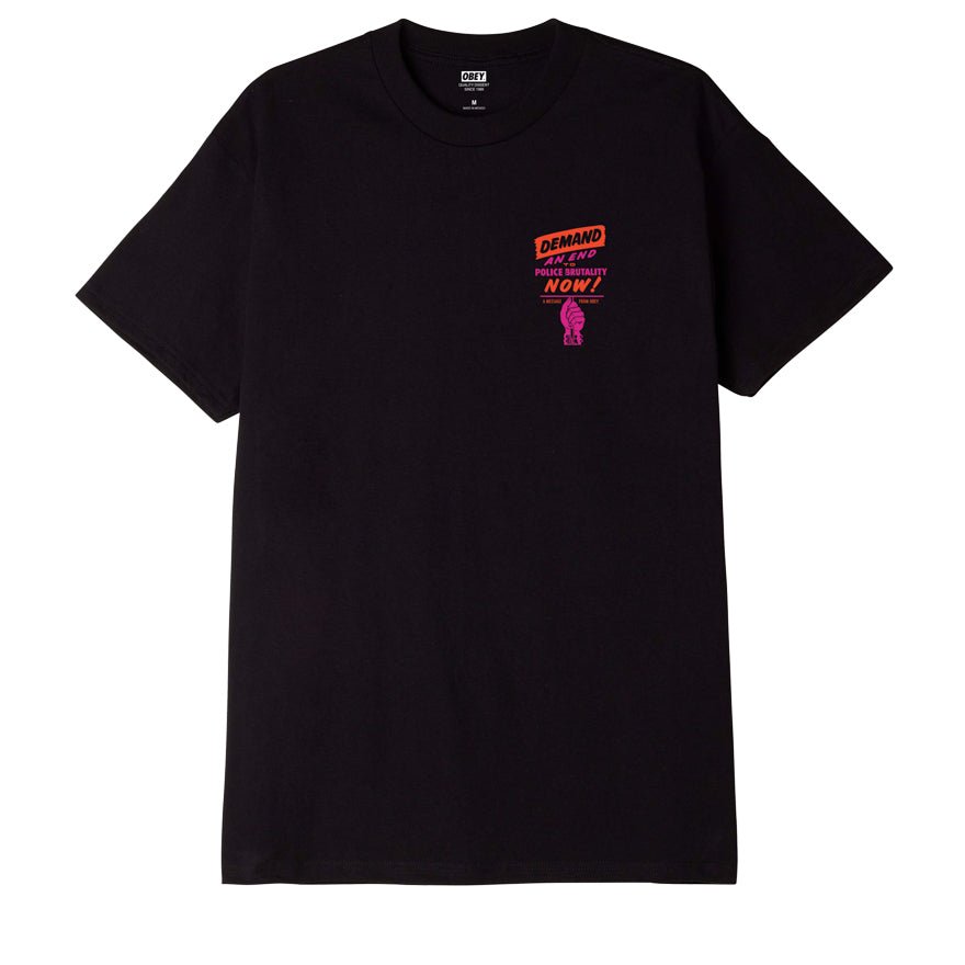 OBEY OBEY END POLICE BRUTALITY T-SHIRT BLACK