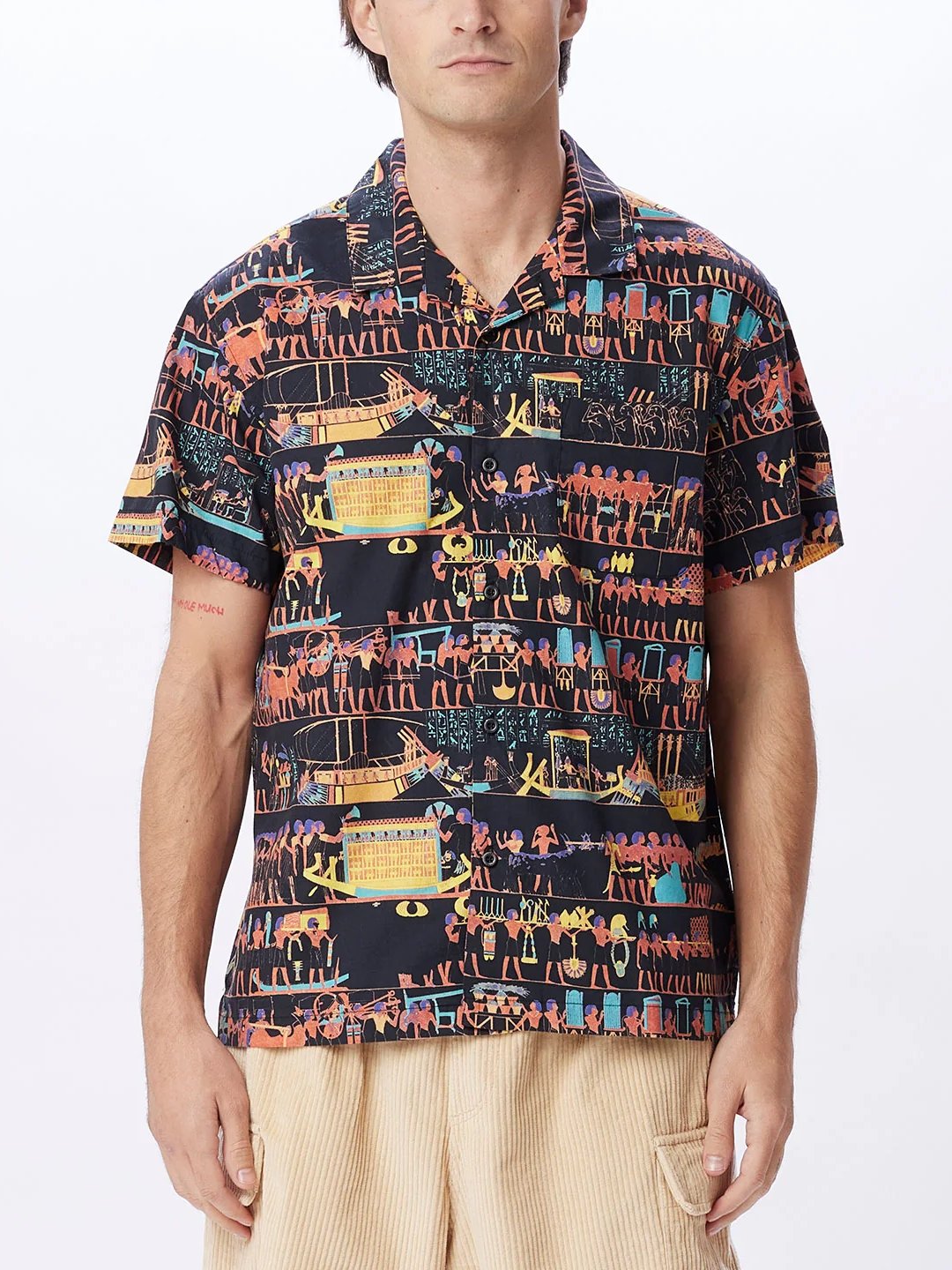 OBEY HEIRO SHORT SLEEVE WOVEN BLACK MULTI
