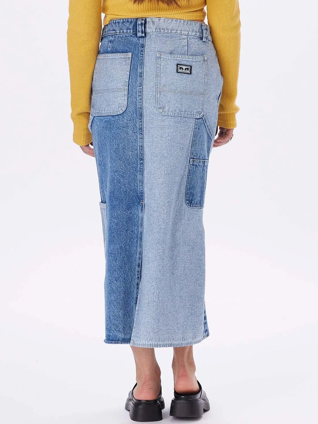 OBEY ELLIE MIDI SKIRT LIGHT INDIGO