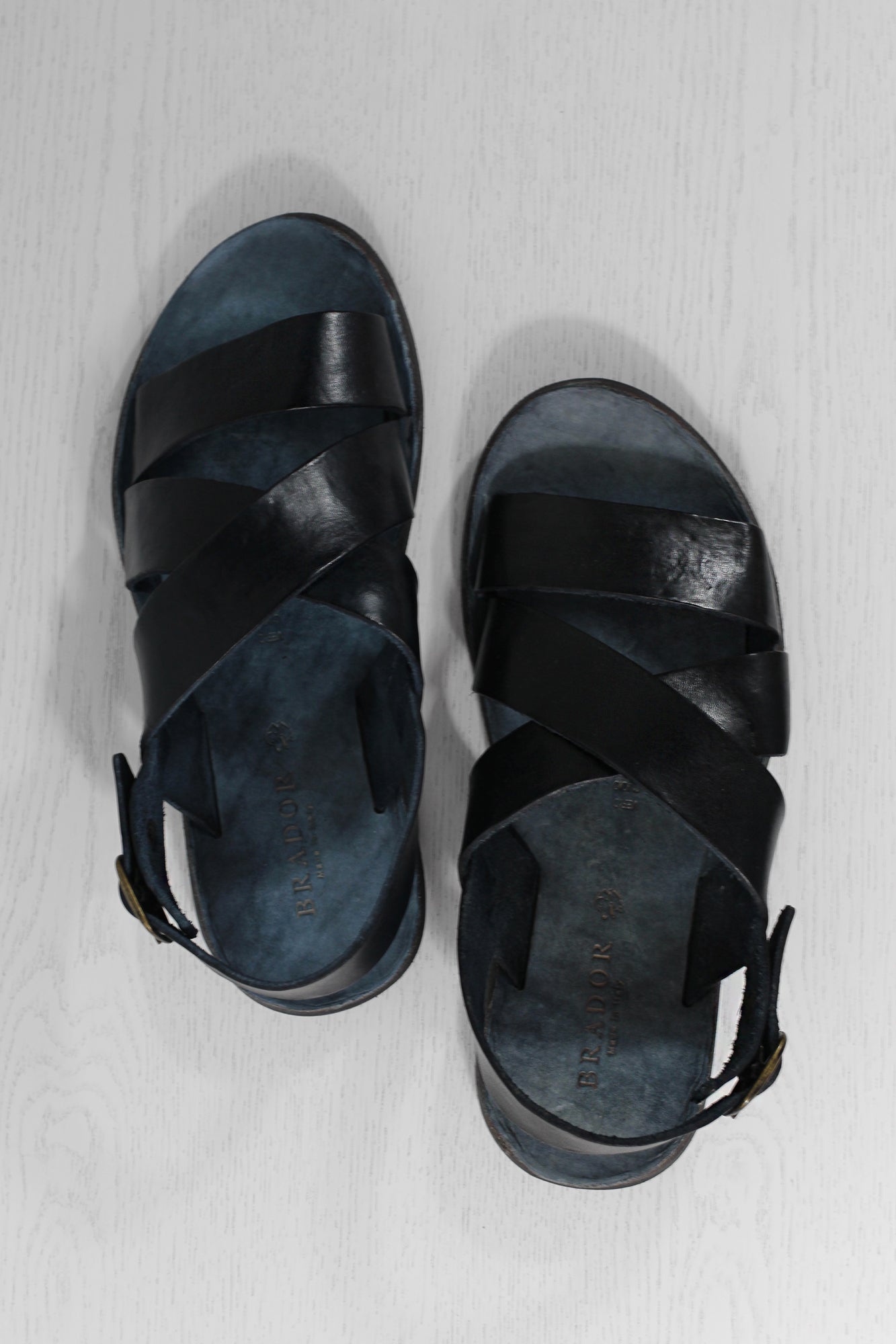 WOMENS ROME BLACK LEATHER SANDALS