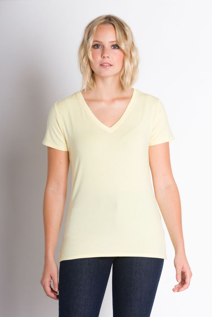 ABLY NESSA SHORT SLEEVE TOP PALE YELLOW