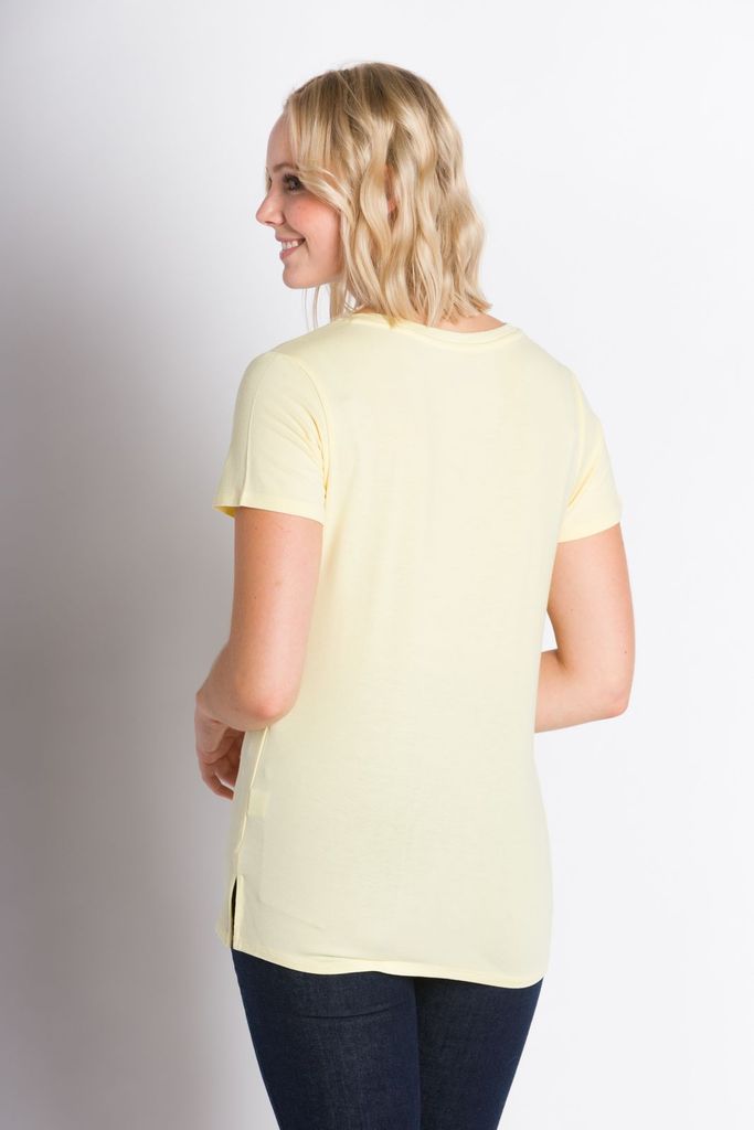 ABLY NESSA SHORT SLEEVE TOP PALE YELLOW
