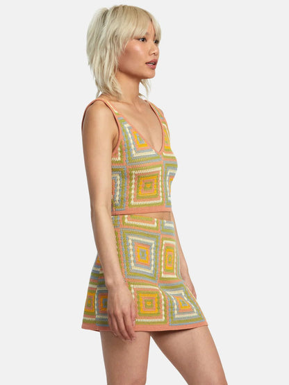 RVCA SHADOW BOX SWEATER TOP GUAVA